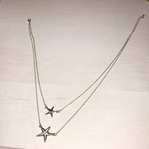 A set of 2 combined starfish necklaces